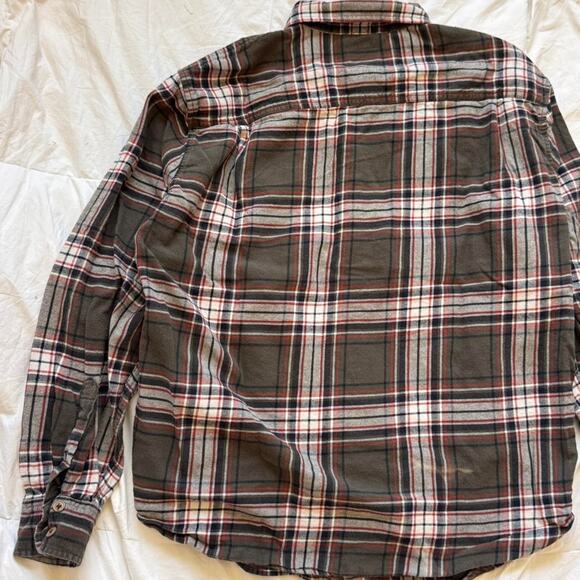 mutual weave Gray plaid flannel button up shirt sz XL casual country outdoors - Picture 8 of 8